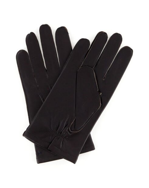 Gants en Cuir de Chèvre Dalton marron foncé