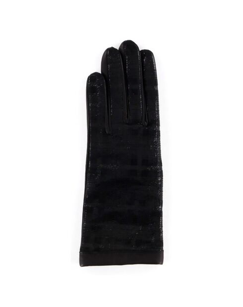 Gants en Cuir d'Agneau doublure Laine Ariana noirs