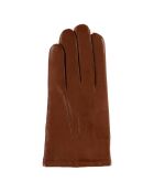 Gants en Cuir d'Agneau doublure Cachemire Rivoli selle brun/noir