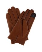 Gants en Cuir d'Agneau doublure Cachemire Rivoli selle brun/noir