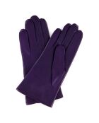 Gants en Cuir d'Agneau doublure Laine Waves violet foncé