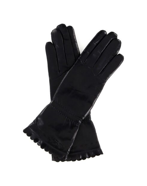 Gants en Cuir d'Agneau doublure Laine Bella noirs