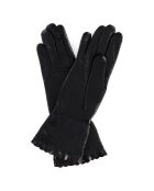 Gants en Cuir d'Agneau doublure Laine Bella noirs