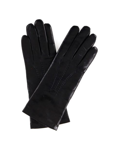 Gants en Cuir d'Agneau doublure Laine Heritage Victoire noirs