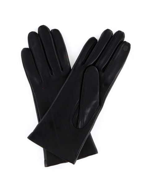 Gants en Cuir d'Agneau doublure Laine Victoire noirs