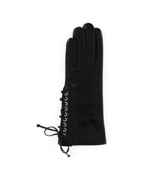 Gants en Cuir d'Agneau doublure Laine Kelis noirs