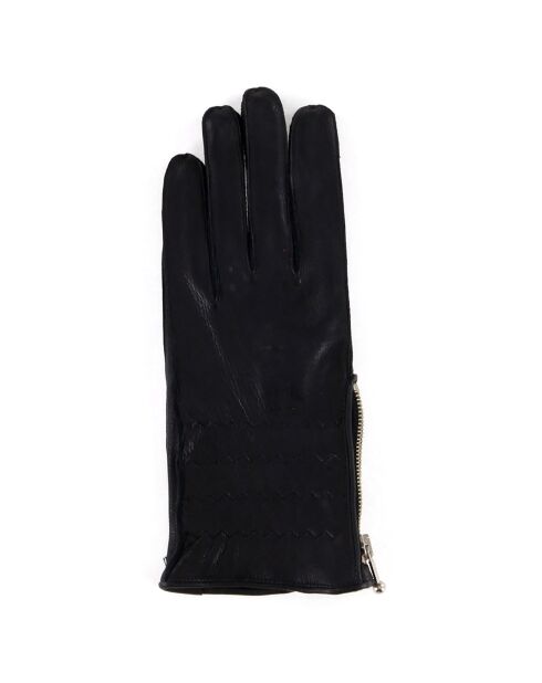 Gants en Cuir de Cerf doublure Laine Carlson noirs