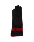 Gants en Cuir d'Agneau doublure Laine Gillian rouge/noir