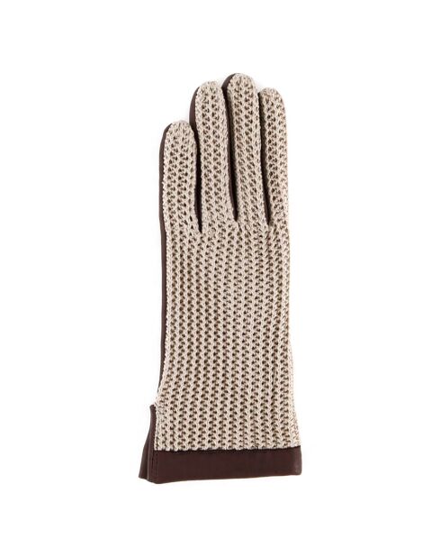 Gants en Cuir de Cerf doublure Cachemire Cassis