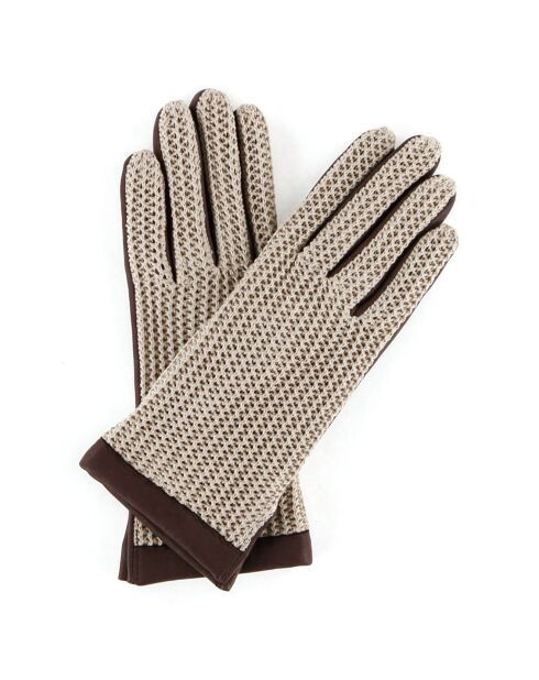 Gants en Cuir de Cerf doublure Cachemire Cassis