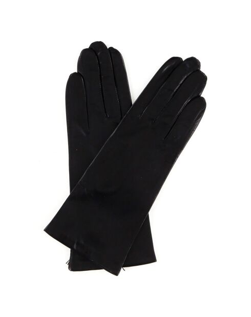 Gants en Cuir d'Agneau doublure Soie Heritage St Honore noirs