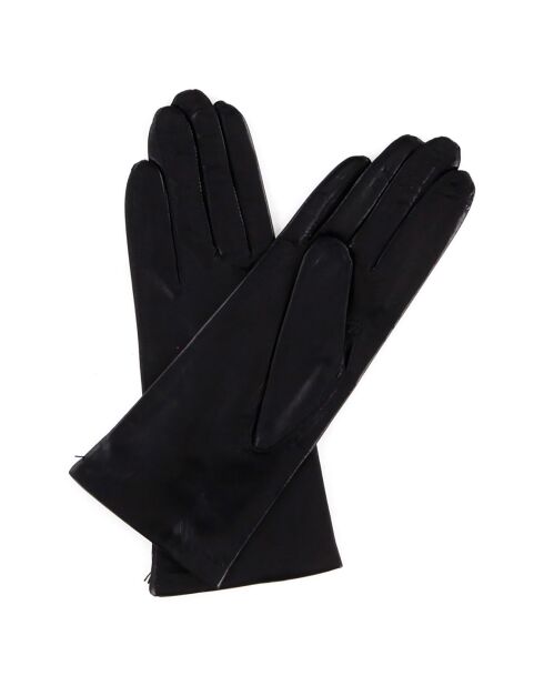 Gants en Cuir d'Agneau doublure Soie Heritage St Honore noirs