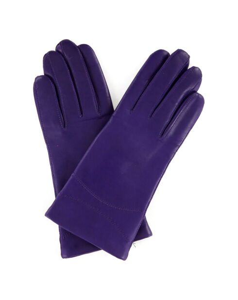 Gants en Cuir d'Agneau Amy violet foncé