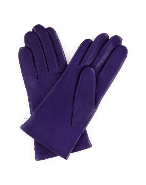 Gants en Cuir d'Agneau Amy violet foncé
