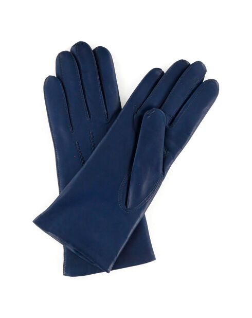 Gants en Cuir d'Agneau doublure Laine Helena bleu verdâtre