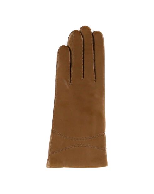 Gants en Cuir d'Agneau doublure Laine Amy chameau