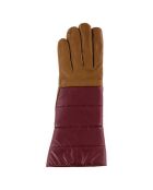 Gants en Cuir d'Agneau doublure Cachemire Gonfle chameau/vino