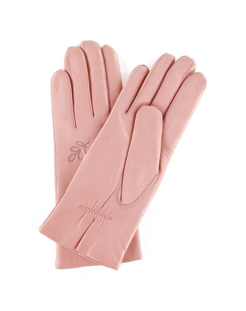 Gants en Cuir d'Agneau doublure Laine Sana péoni rose