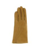 Gants en Cuir d'Agneau doublure Laine Waves chameau clair