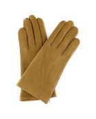 Gants en Cuir d'Agneau doublure Laine Waves chameau clair