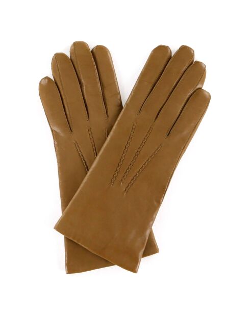 Gants en Cuir d'Agneau doublure Laine Heritage Victoire chameau clair