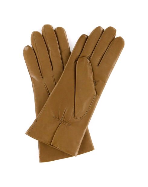 Gants en Cuir d'Agneau doublure Laine Heritage Victoire chameau clair