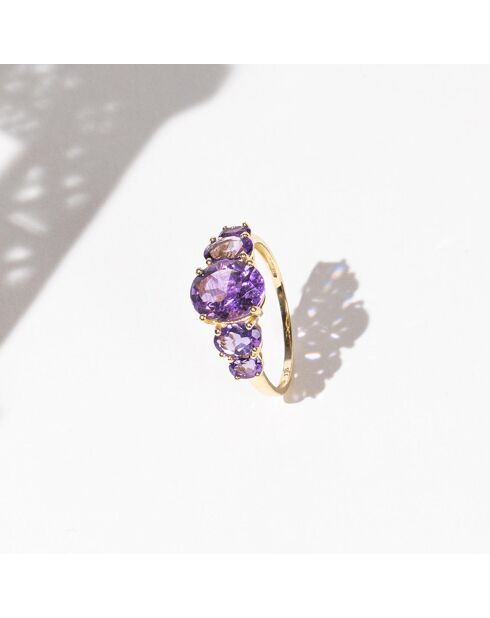 Bague Violet Hill Améthystes 3.23 cts or jaune