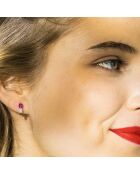 Boucles d'oreilles Lisemore Diamants 0.04 ct & Rubis 0.96 ct or blanc