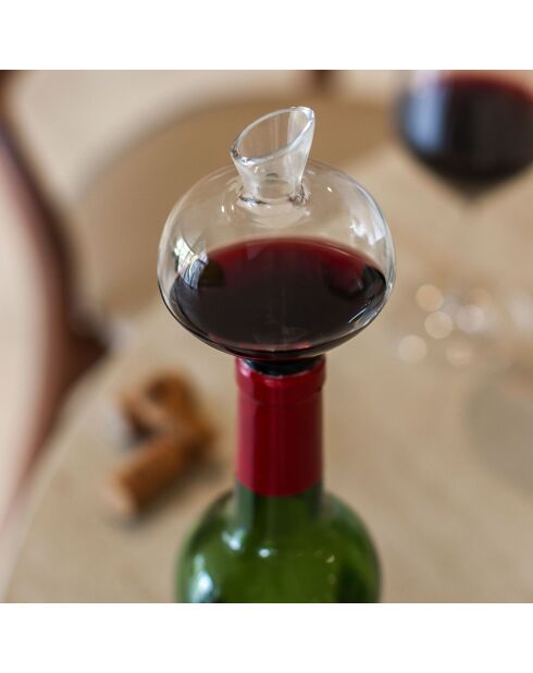 Aérateur à vin gris/noir - 7x7x10 cm