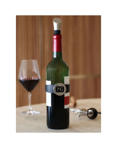 Thermomètre à Vin gris - 7.5x2x8 cm