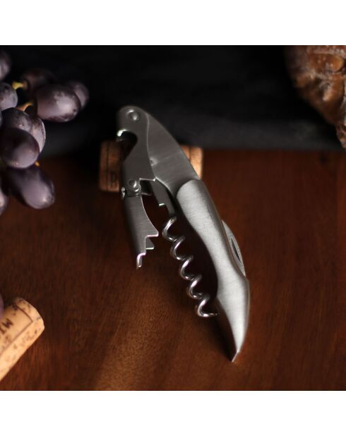 Tire Bouchon Sommelier gris - 15x2x2 cm