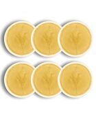 6 Assiettes À Pain Flé jaunes - D.13.5x1.2 cm