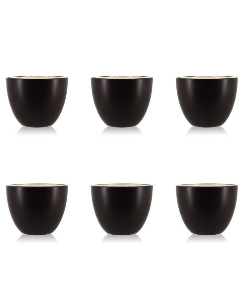6 Tasses Balata jaune/marron - 22cl