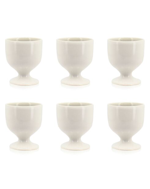 6 Coquetiers Cap blanc/gris - D.5x6 cm