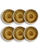 6 Assiettes Plates porcelaine Stack marron - D.9x2.5 cm