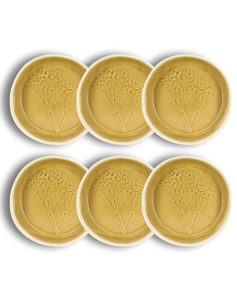 6 Assiettes Coupe Flé moutarde - 34cl
