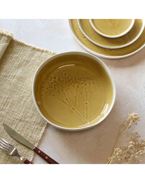 6 Assiettes Coupe Flé moutarde - 34cl