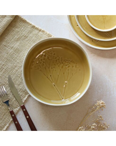 6 Assiettes Coupe Flé moutarde - 34cl