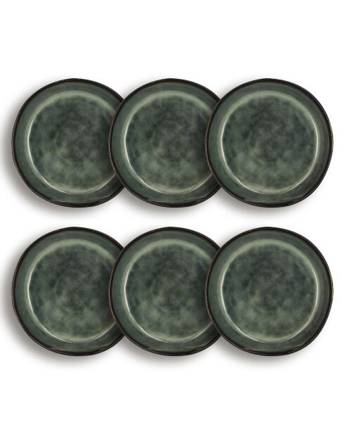 6 Assiettes Coupes Grenada grises - D.16 cm