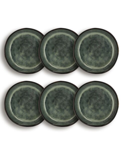 6 Assiettes Coupes Grenada grises - D.16 cm