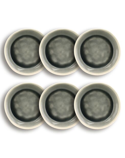 6 Assiettes Coupes Cap gris/blanc - 35cl