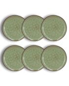 6 Assiettes Dessert Barbade vertes - D.20.5x2 cm