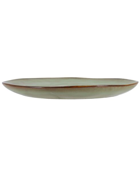 6 Assiettes Dessert Barbade vertes - D.20.5x2 cm