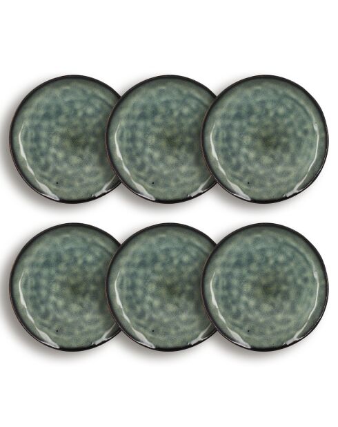 6 Assiettes à Dessert Grenada vertes - D.20.5x2 cm