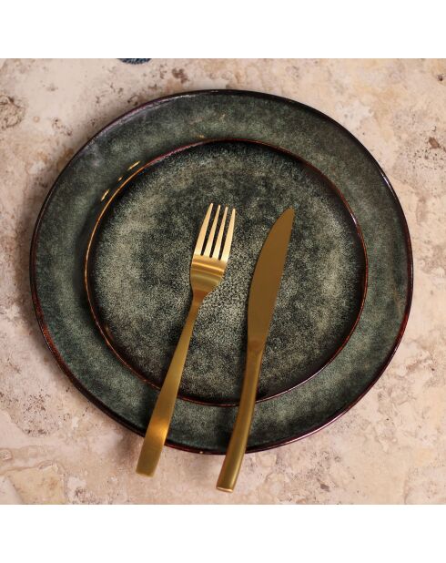 6 Assiettes à Dessert Grenada vertes - D.20.5x2 cm