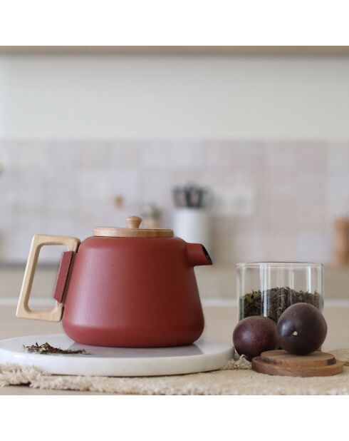 Théière avec poignée et couvercle Viggo rouge - 1L