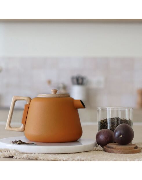 Théière avec poignée et couvercle Viggo jaune - 1L