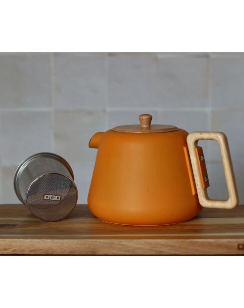 Théière avec poignée et couvercle Viggo jaune - 1L