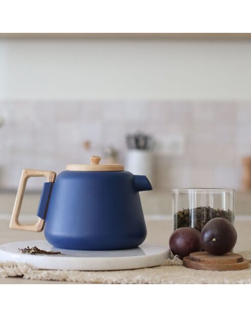 Théière avec poignée et couvercle Viggo bleu - 1L