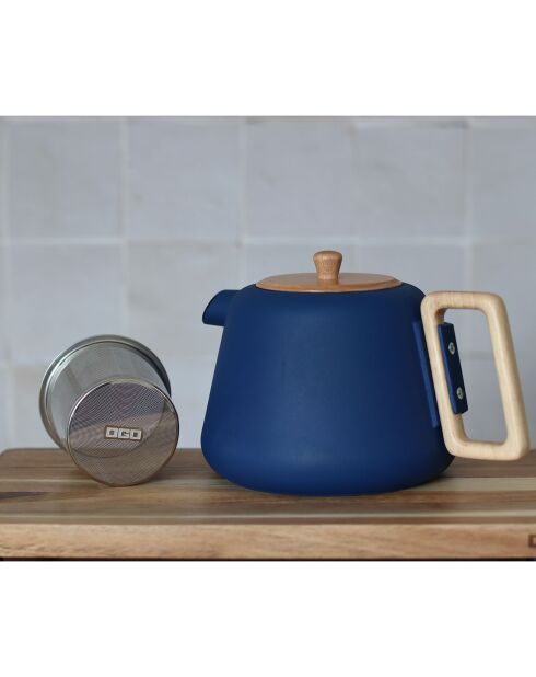 Théière avec poignée et couvercle Viggo bleu - 1L